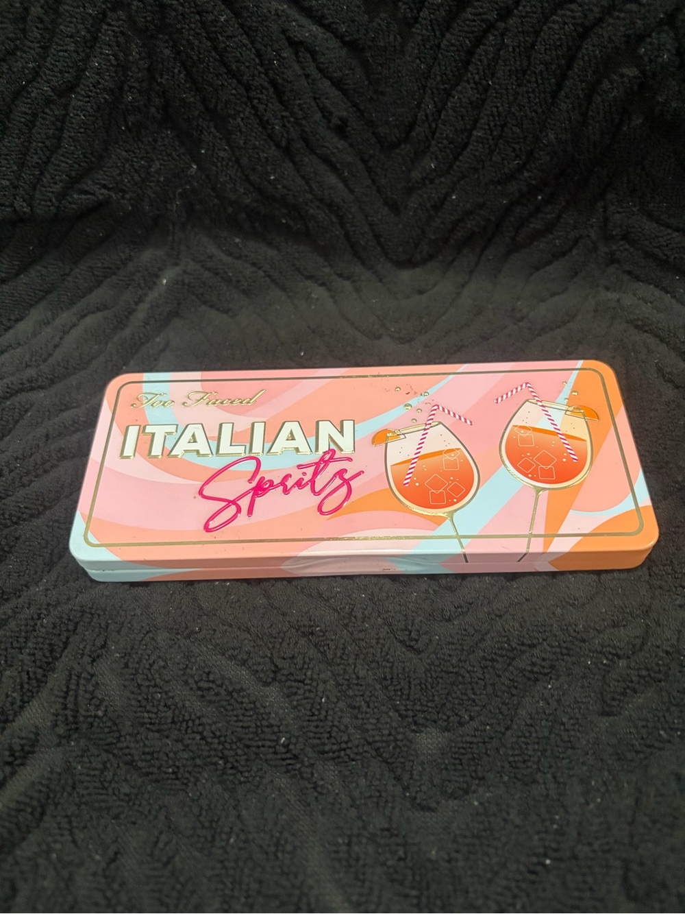 Too Faced Italian Spritz Eyeshadow Tin - Pink, Orange & Light Blue